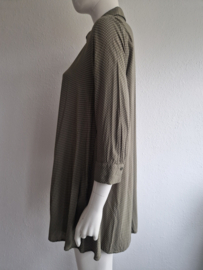 Opus blouse Farla. Maat 42, Olijfgroen/stippenprint.