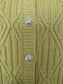Gestuz PearlyGZ cardigan met parels S. Zachtgeel