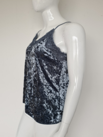 Esqualo top. Mt. 42. Blauw/velours.
