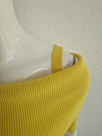 Claudia Sträter off shoulder top. Maat 38/40, Geel.