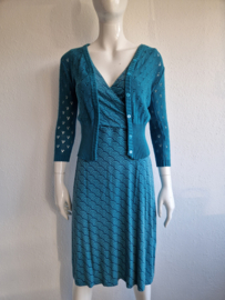 Lily & Me zomerjurk. Maat 10,Turquoise/print.