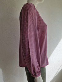 King Louie blouse met V-hals. Maat 38, Zachtroze.