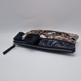 Ronald Kolk clutch. Zwart/leer/lovers.
