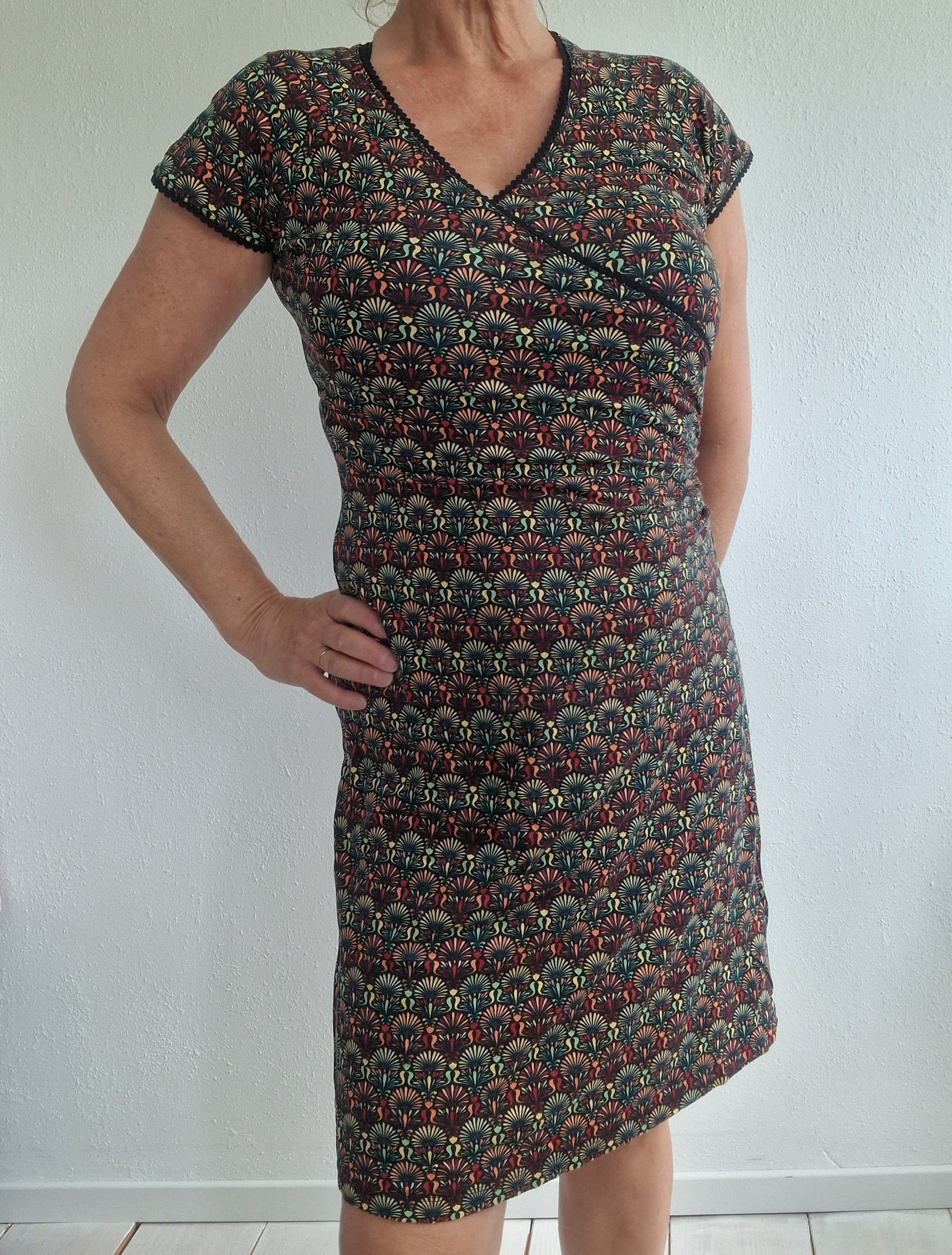King Louie cross dress jurk. Maat M. Print.