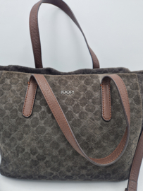 Joop! Handtas. Maat M. Dark grey/leer.