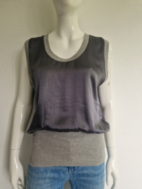 10Days pullover. Maat 3. Grijs/zilver/zijde.