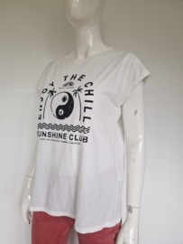 Marc Aurel T-shirt. Maat 38, Wit/print.