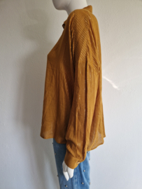 Fabienne Chapot blouse. Maat 38, Mosterdgeel/goud.