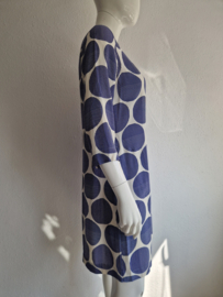 Louis & Mia zomerjurk.Maat 38, Blauw/crème.