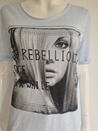 Studio Anneloes t-shirt. Maat 36, Lichtblauw/print.