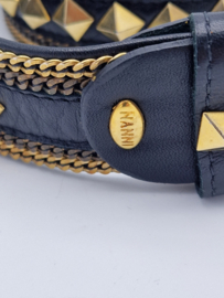 Nanni Milano luxe statement riem. Zwart/goud.