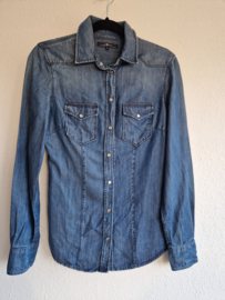7 For All Mankind denim blouse.Maat S. 100% lyocell/blauw