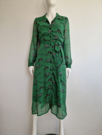 Ana Alcazar doorknoopjurk. Maat 38/40. Groen/print.