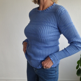 Caroline Biss ribtrui blauw 36 wol kasjmier