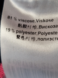 Marc Cain gebreide jurk. N3, Donkerblauw/roze.