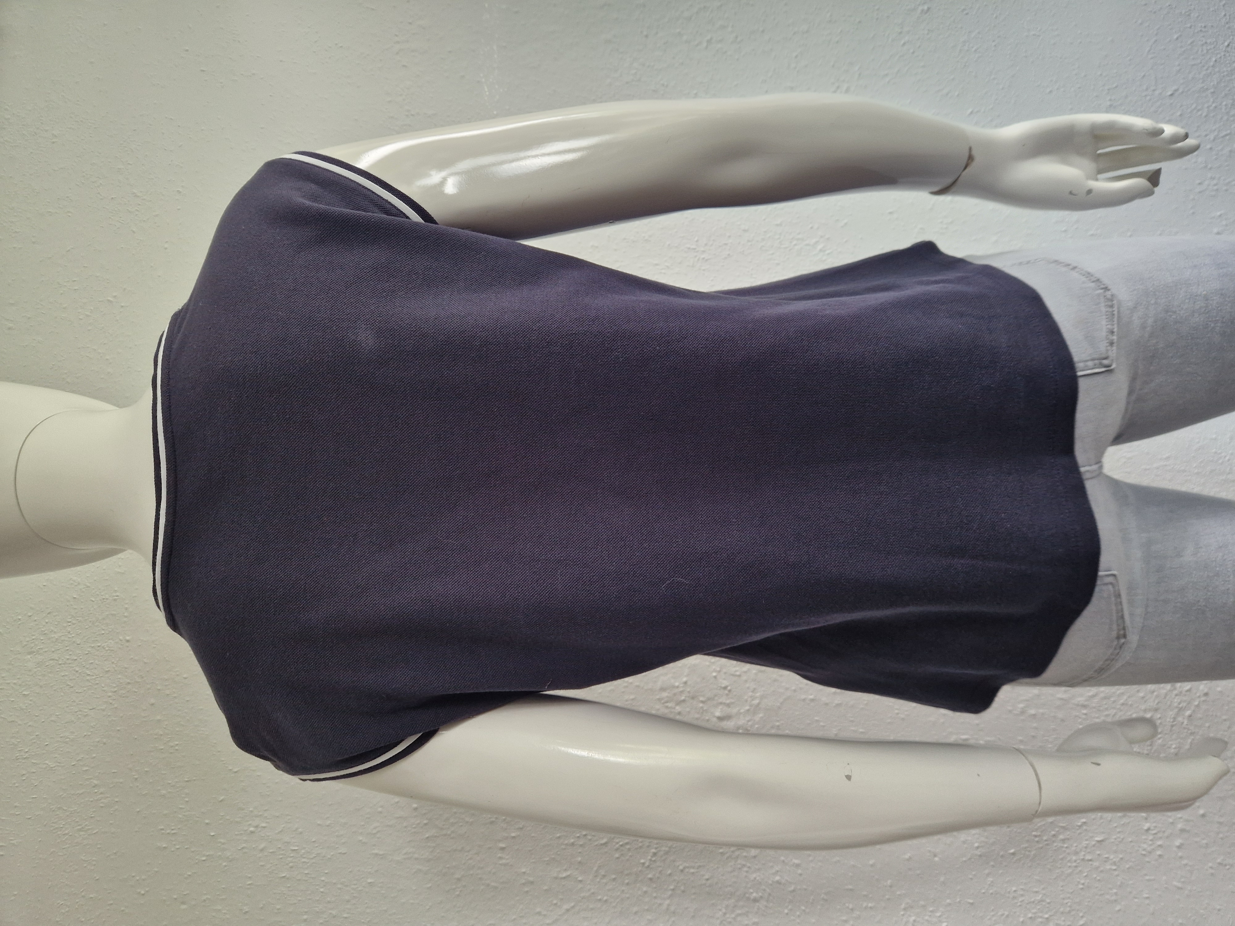 Luisa Cerano gaastop. Maat 38, Donkerblauw/crème.