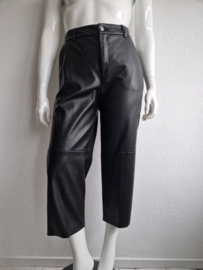 MAC cropped pantalon Chiara. Maat 40, Zwart/vegan leer.
