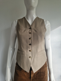 Pauw gilet. Maat 1, Beige/bruin/wol.
