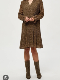 Minus Rikka V-neck dress. Maat 40, Groen/roze.