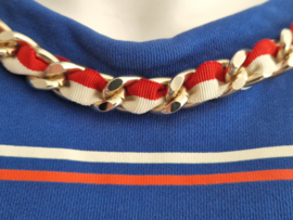 lisabetta Franchi statement sweater. IT. maat 44. Kobaltblauw