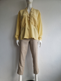 Falke vintage zijden blouse. Maat M. Zachtgeel.