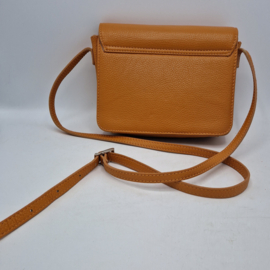 Bijenkorf crossbody tasje. Oranje/leer.