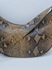 Hvisk 'Moon Shell' schoudertas. Vegan leer/slangenprint.