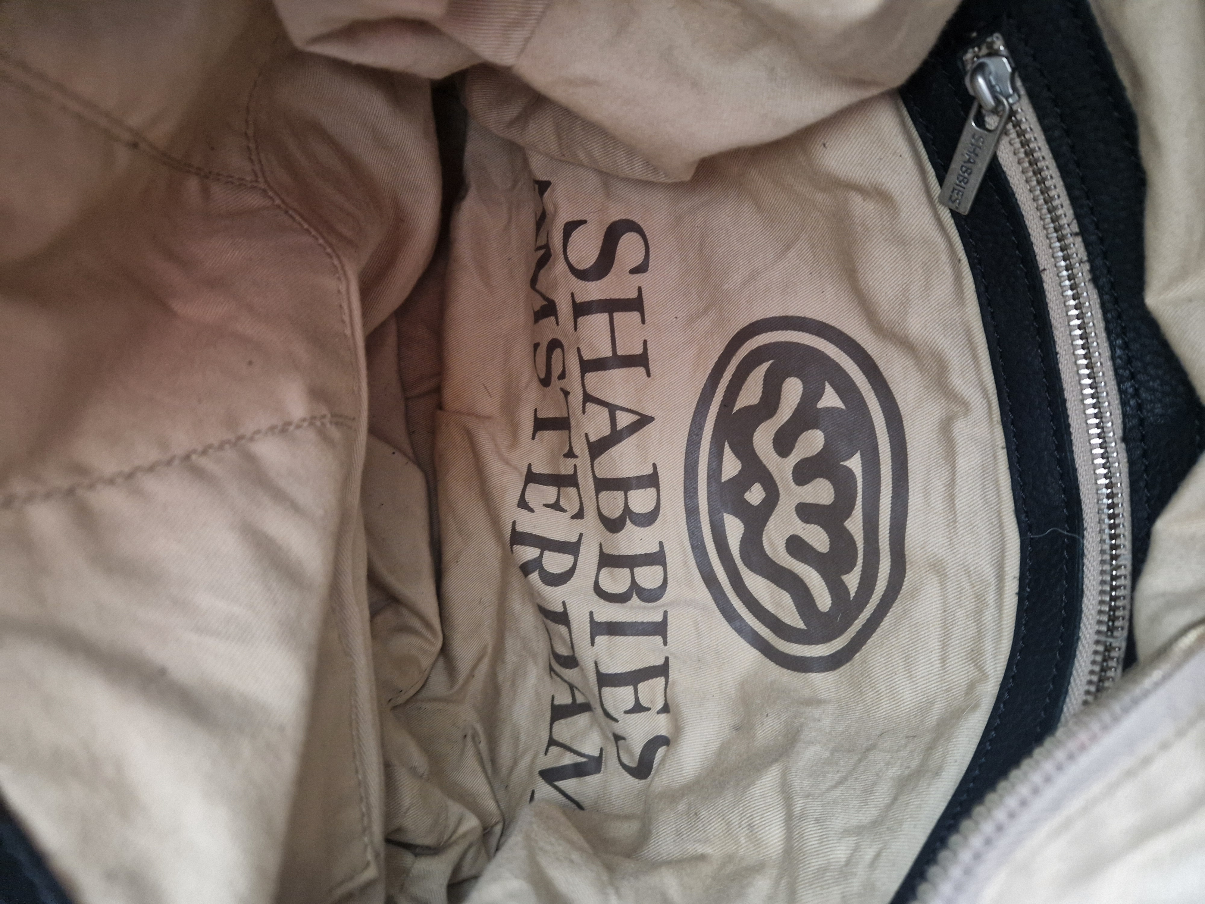 Shabbies shopper. Zwart/vachtleer.