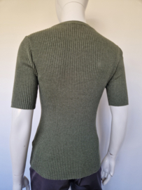 Repeat fijngebreide top. Maat 38, Donkergroen
