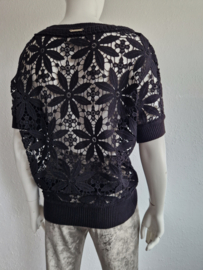 Twinset gehaakte top. Maat S/M. Zwart
