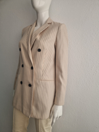 Scotch & Soda double breasted krijtstreep blazer. Maat M.Crème.