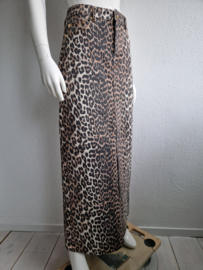 Ganni denim maxi rok. Maat 40. Luipaardprint