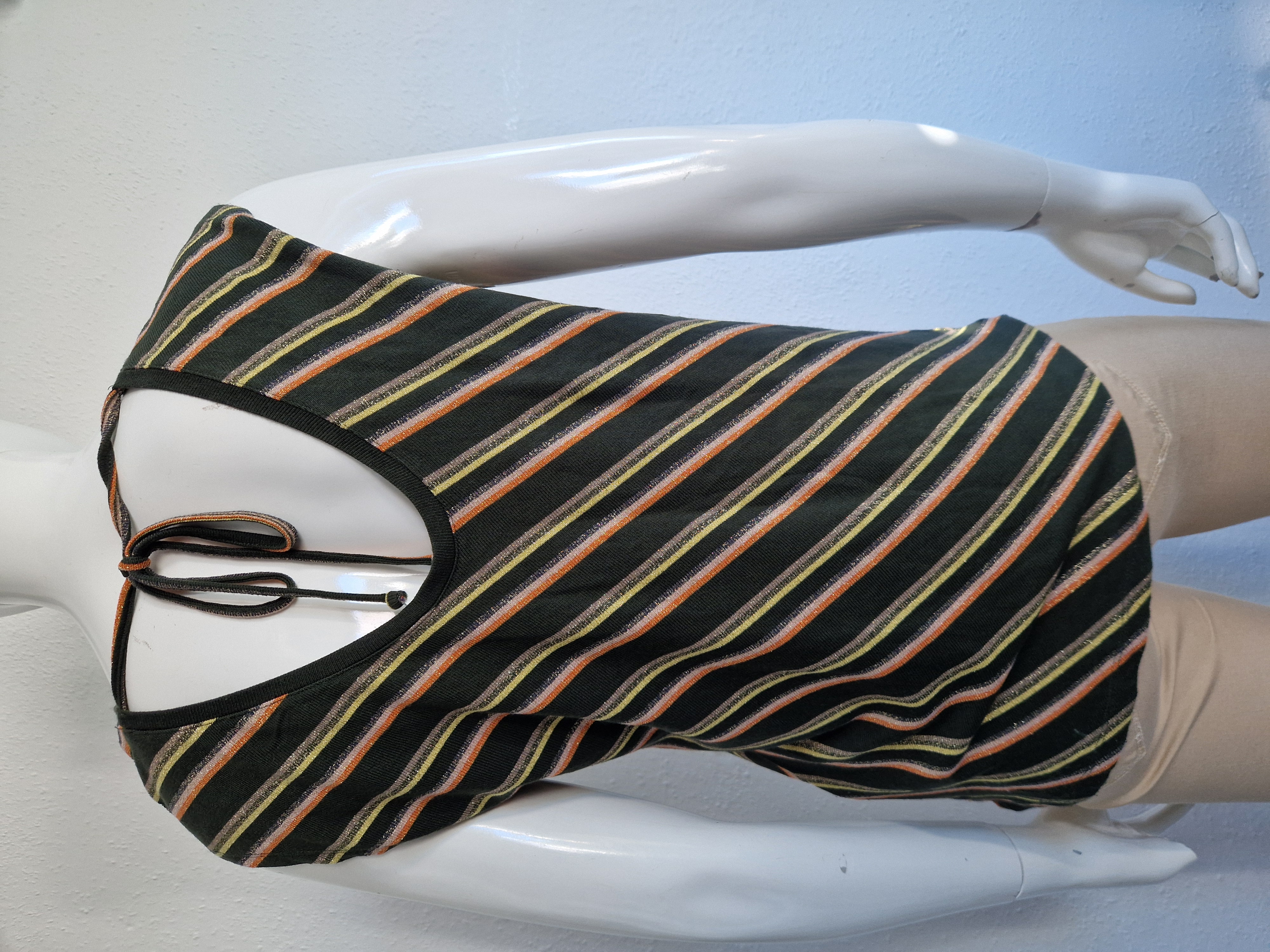 Nümph top. Maat S. Groen/gestreept