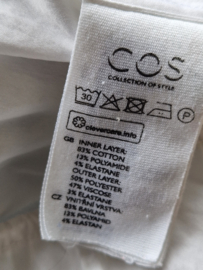 COS dubbellaagse top. Maat 44, Grijs/wit.