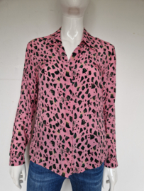 POM Amsterdam blouse. Mt. 2, Roze/print.