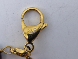 Pimps and Pearls hanger met edelsteen.Bruin.