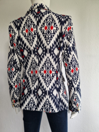 Attentif double breasted blazer. Maat 40. Blauw/crème.