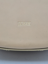 Closed 'Half Round' tas. Beige/leer.