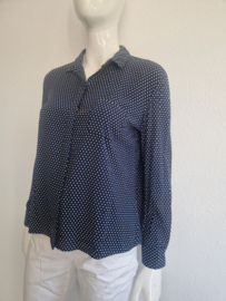 Marc O'Polo blouse. Maat 42, Donkerblauw/stippenprint.