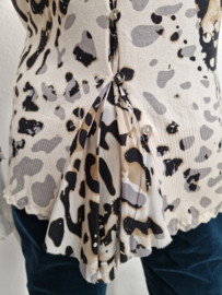 Eva & Claudi vest. Maat L. Dierenprint/zijde.