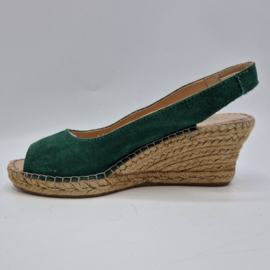 Fred de la Bretoniere peeptoes. Mt. 38. Groen/suede.