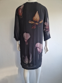 Sissy Boy jurk. Maat L. Antraciet/bloemenprint.