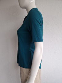 Marc O'Polo blouse met korte mouwen. Maat M, Petrol.