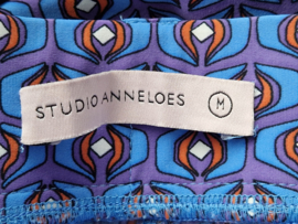 Studio Anneloes flared pantalon. Maat M. Lila/blauw/travelstof.