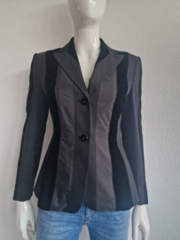 Féraud blazer. Maat 36, Zwart. Velours/zuiver scheerwol.