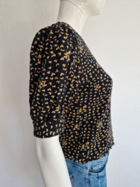 Leon & Harper blouse. Maat 36, Zwart/print.