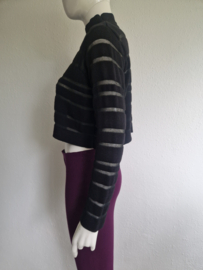 Sarah Pacini cropped trui. Maat AS. Zwart/merino wol.