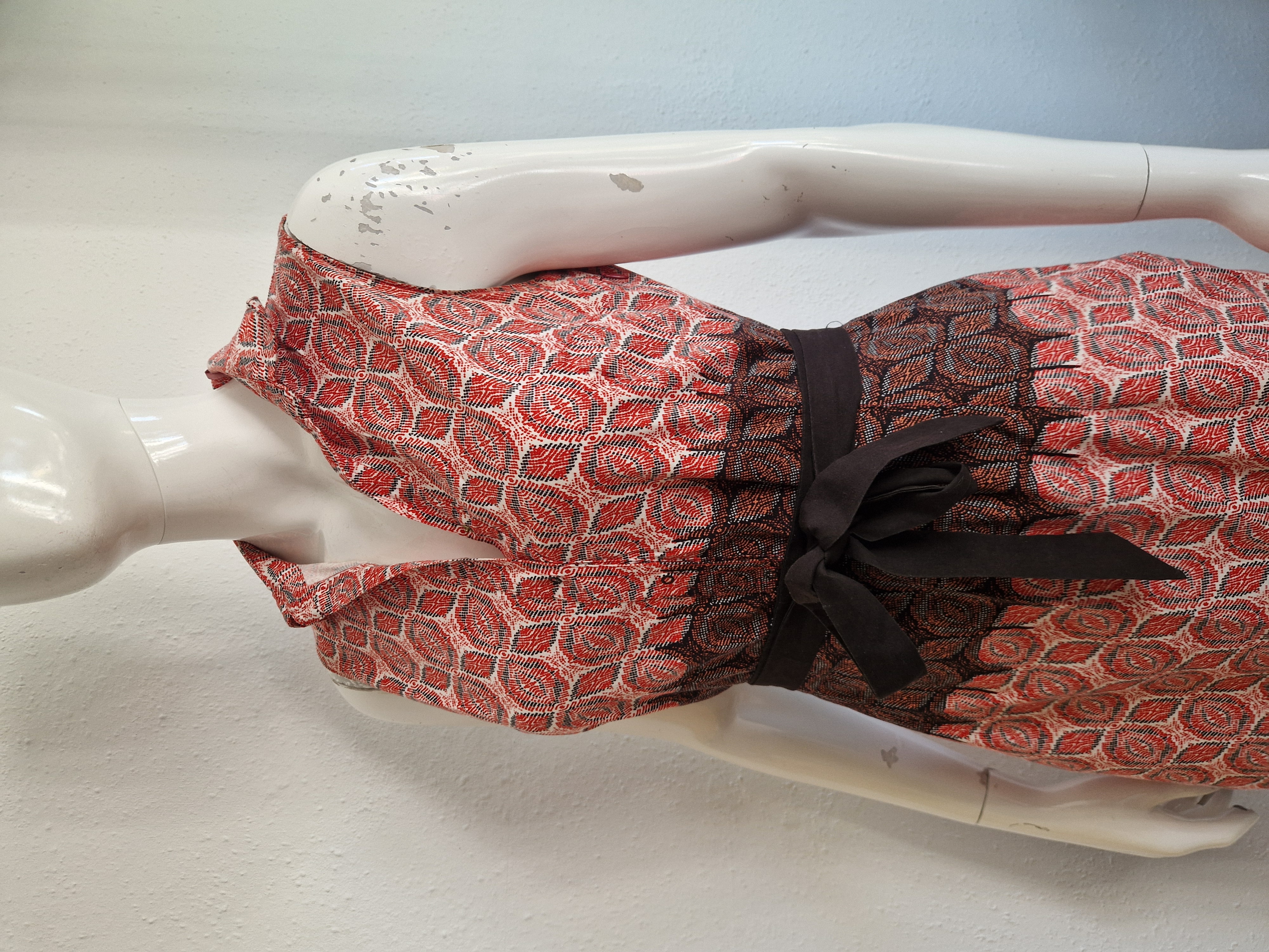 Trucco zomerjurk. Maat 38, Bruin/rood/print.