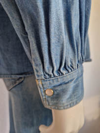 Scotch & Soda jeansblouse met pofmouwen. Maat S. Blauw.