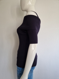 Claudia Sträter off shoulder top. Maat 38/40, Donkerblauw.